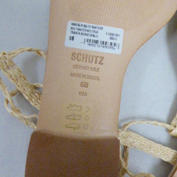 NEW SCHUTZ STRAW LACE UP FLAT thong SANDALS 6 gladiator roman wrap leg rafia nwt - Picture 5 of 6